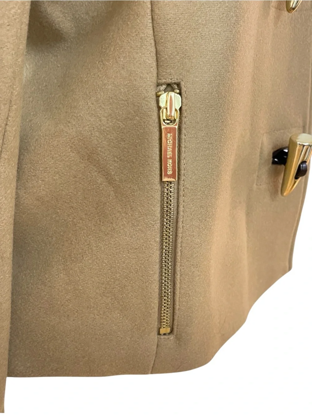 Michael Kors Brown Collarless Jacket Wool Blend Blazer with Zip‎ Pockets 12